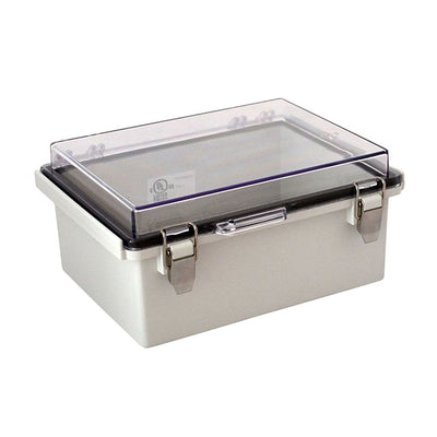 PTQ-11048-C by Bud Industries - BOX PLSTC GRAY/CLR 8.6""L X 6.3""W