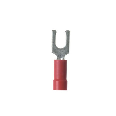 PV18-10LF-CY by Panduit Corp - CONNECTOR SPADE TERM 18-22AWG #10 RED