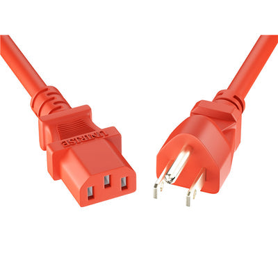 PWCD-515PC13-10A-10F-RED by Unirise USA - CORD 5/15P - C13 18AWG RED 10FT