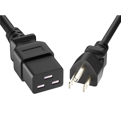 PWCD-515PC19-15A-08F-BLK by Unirise USA - CORD 5/15P - C19 14AWG BLACK 8FT