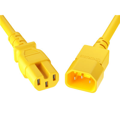 PWCD-C14C15-15A-08F-YLW by Unirise USA - CORD C14 - C15 14AWG YELLOW 8FT