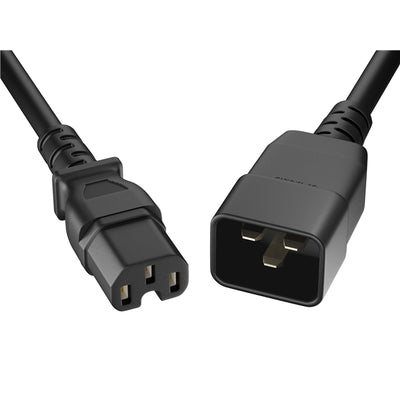 PWCD-C15C20-15A-06F-BLK by Unirise USA - CORD C15 - C20 14AWG BLACK 3FT