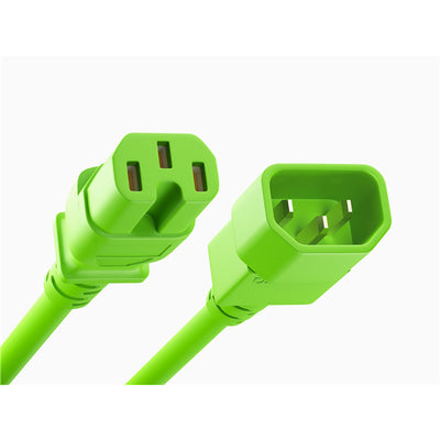 PWCD-C14C15-15A-02F-GRN by Unirise USA - CORD C14 - C15 14AWG GREEN 2FT