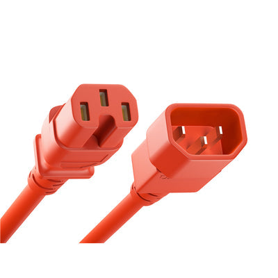 PWCD-C14C15-15A-06F-RED by Unirise USA - CORD C14 - C15 14AWG RED 6FT