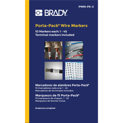 PWM-PK-3 by Brady Corporation - WIRE MARK 1.56""H BLK/WHT 1=10PCS