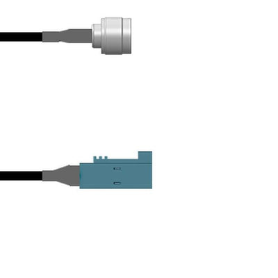 Q-2N05F0008002M by Amphenol Custom Cable - CABLE ASSY N-FAKRA P TO J RG58 2M