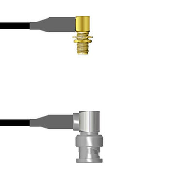 Q-2R00E0008002M by Amphenol Custom Cable - SMA-RJB/BNC-RP RG58 2M