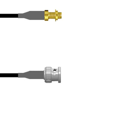 Q-2Y00L0008.75M by Amphenol Custom Cable - SMA-SJB/BNC-SP RG58 0.75M