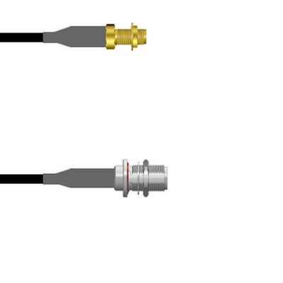 Q-2Y01X0008.25M by Amphenol Custom Cable - SMA-SJB/N-SJB RG58 0.25M
