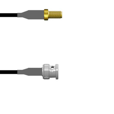 Q-2Z00L0008003M by Amphenol Custom Cable - SMA-SJ/BNC-SP RG58 3M