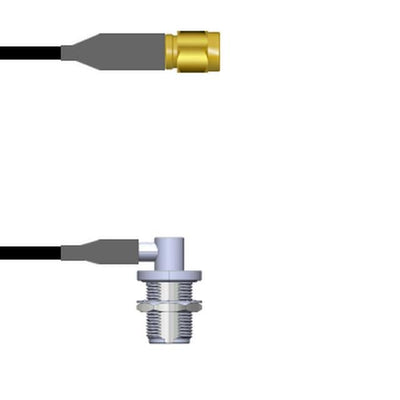 Q-6901S00082.5M by Amphenol Custom Cable - SMA-SP/N-RJB RG58 2.5M