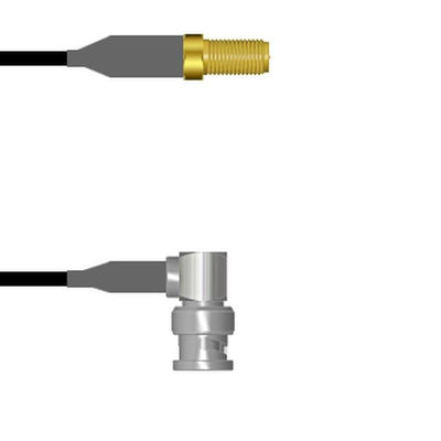 Q-7200E0008009I by Amphenol Custom Cable - SMA-SJ/BNC-RP RG58 9I