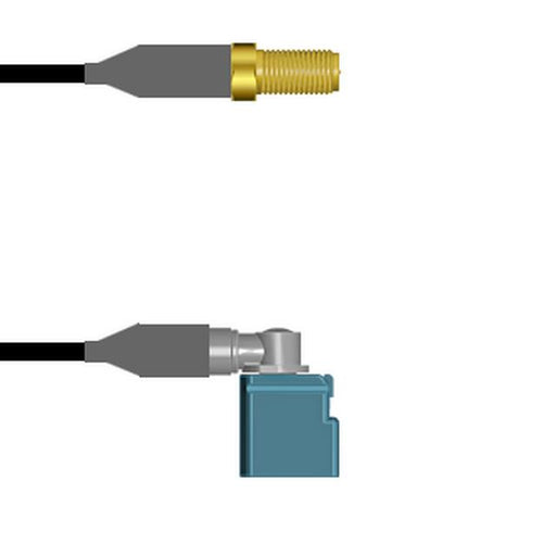 Q-7205D0008.25M by Amphenol Custom Cable - SMA-SJ/FKRAZ-RJ RG58 0.25M