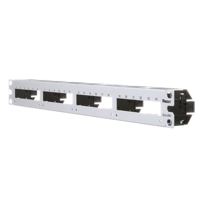 QPP24WH by Panduit Corp - QN PATCH PANEL, FLAT, 24 PORT, 1