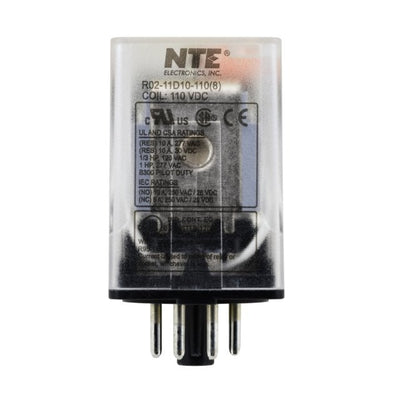 R02-11D10-110 by NTE Electronics, Inc - RELAY GEN PURPOSE DPDT 10A 110V
