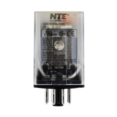 R02-11D10-12 by NTE Electronics, Inc - RELAY GEN PURPOSE DPDT 10A 12V
