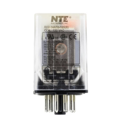 R02-14A10-120 by NTE Electronics, Inc - RELAY GEN PURPOSE 3PDT 10A 120V