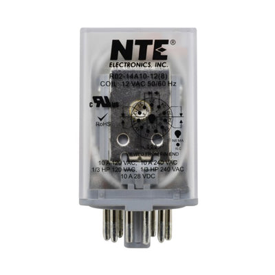 R02-14A10-12 by NTE Electronics, Inc - RELAY GEN PURPOSE 3PDT 10A 12V