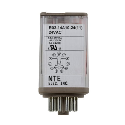 R02-14A10-24 by NTE Electronics, Inc - RELAY GEN PURPOSE 3PDT 10A 24V