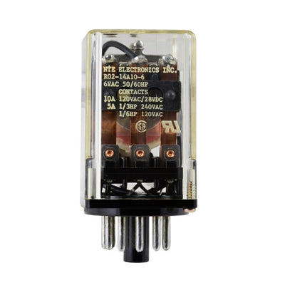 R02-14A10-6 by NTE Electronics, Inc - RELAY GEN PURPOSE 3PDT 10A 6V