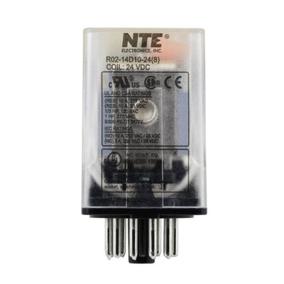R02-14D10-24 by NTE Electronics, Inc - RELAY GEN PURPOSE 3PDT 10A 24V