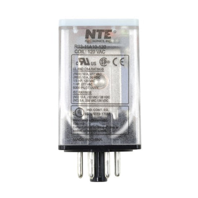 R03-11A10-120 by NTE Electronics, Inc - RELAY GEN PURPOSE DPDT 10A 120V