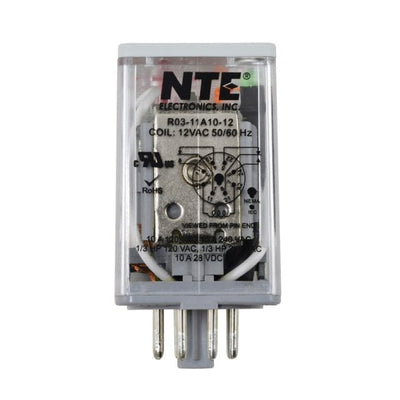 R03-11A10-12 by NTE Electronics, Inc - RELAY GEN PURPOSE DPDT 10A 12V