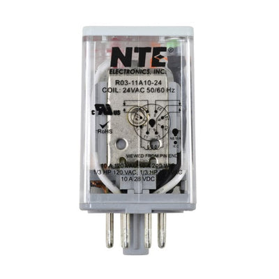 R03-11A10-24 by NTE Electronics, Inc - RELAY GEN PURPOSE DPDT 10A 24V