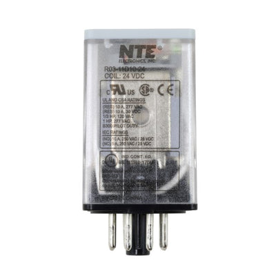 R03-11D10-24 by NTE Electronics, Inc - RELAY GEN PURPOSE DPDT 10A 24V