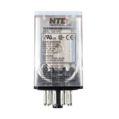 R03-14A10-120 by NTE Electronics, Inc - RELAY GEN PURPOSE 3PDT 10A 120V