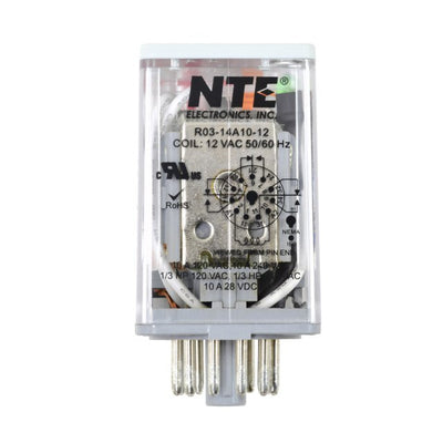 R03-14A10-12 by NTE Electronics, Inc - RELAY GEN PURPOSE 3PDT 10A 12V