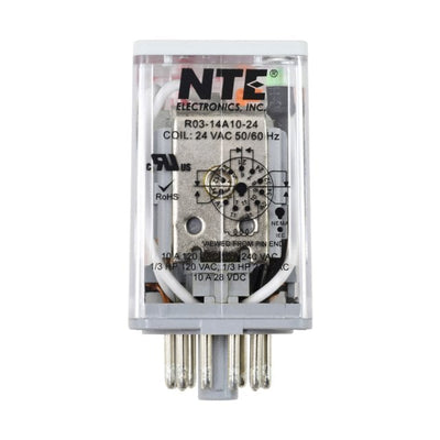 R03-14A10-24 by NTE Electronics, Inc - RELAY GEN PURPOSE 3PDT 10A 24V