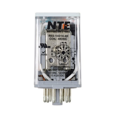 R03-14D10-48 by NTE Electronics, Inc - RELAY GEN PURPOSE 3PDT 10A 48V