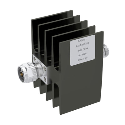 R417006110 by Radiall USA, Inc. - ATTENUATOR: N 6DB 3GHZ 50W 50OHM