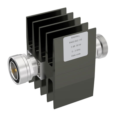 R420003110 by Radiall USA, Inc. - ATTENUATOR: 7-16 3DB 3GHZ 50W 50