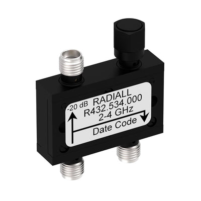 R432534000 by Radiall USA, Inc. - COUPLER: SMA 2-4GHZ 20DB