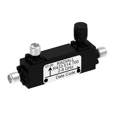 R433514700 by Radiall USA, Inc. - COUPLER: SMA 2-8GHZ 20DB (THICKN