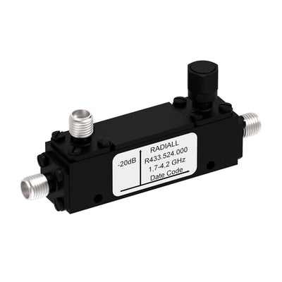 R433524000 by Radiall USA, Inc. - COUPLER: SMA 1.7-4.2GHZ 20DB FLA