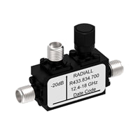 R433834700 by Radiall USA, Inc. - COUPLER: SMA 12.4-18GHZ 20DB (TH