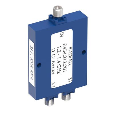 R434212001 by Radiall USA, Inc. - POWER DIVIDER 2W SMA 1-2- 1.4GHZ