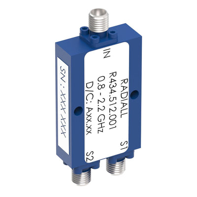 R434512001 by Radiall USA, Inc. - POWER DIVIDER 2W SMA 0.8-2.2GHZ