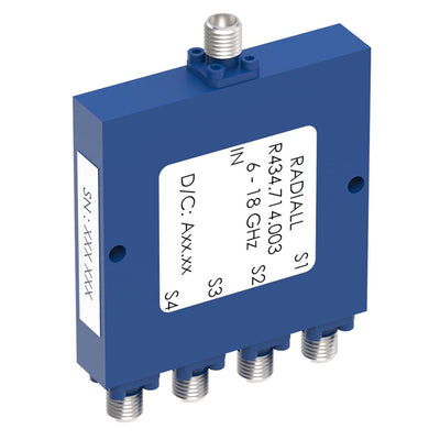 R434714003 by Radiall USA, Inc. - POWER DIVIDER 4W SMA 6-18GHZ