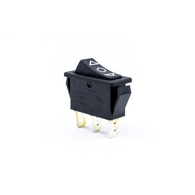 R4DBLKBLKHF0 by E-Switch - ROCKER SWITCH SPDT 15A 125V