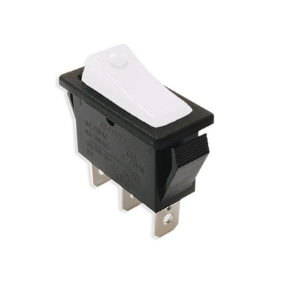 R4DBLKWHTEFO by E-Switch - ROCKER SWITCH SPDT 15A 125V