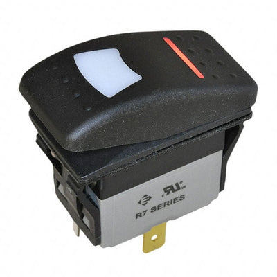 R713FE2-SXXX2B4GRW by E-Switch - ROCKER SWITCH SPDT 16A 30V