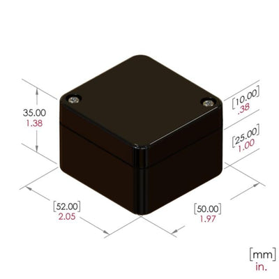 RB22P04B10B by Serpac - BOX PLAS BLK 2.050""L X 1.970""W