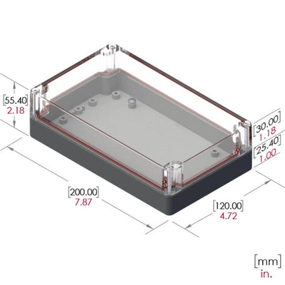 RB85P12C10G by Serpac - BOX PLASTIC GRAY/CLR