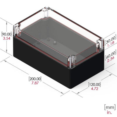 RB85P12C24B by Serpac - BOX PLASTIC BLK/CLR