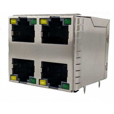 RJE4W4887441 by Amphenol ICC (Commercial Products) - 8P8C, RA, CAT5E, STACKED 2X2, WI