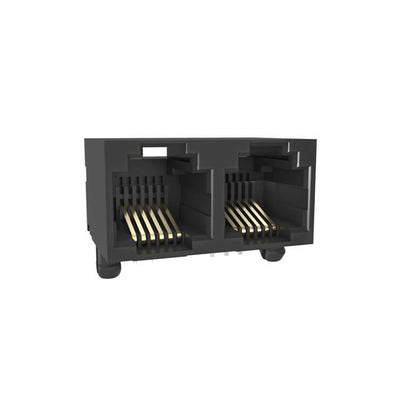 RJE7E2660400 by Amphenol ICC (Commercial Products) - TWO PORT, 6P6C, R/A, UNSHIELD, T